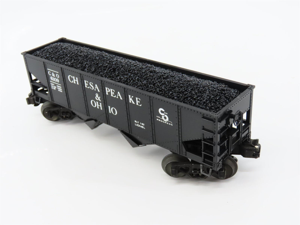 O Gauge 3-Rail Lionel 6-6109 C&amp;O Chesapeake &amp; Ohio Operating 2-Bay Hopper #6109