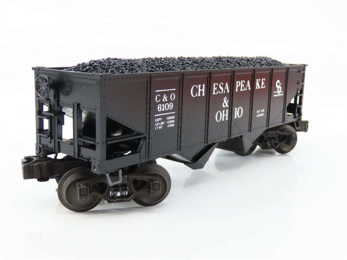 O Gauge 3-Rail Lionel 6-6109 C&amp;O Chesapeake &amp; Ohio Operating 2-Bay Hopper #6109