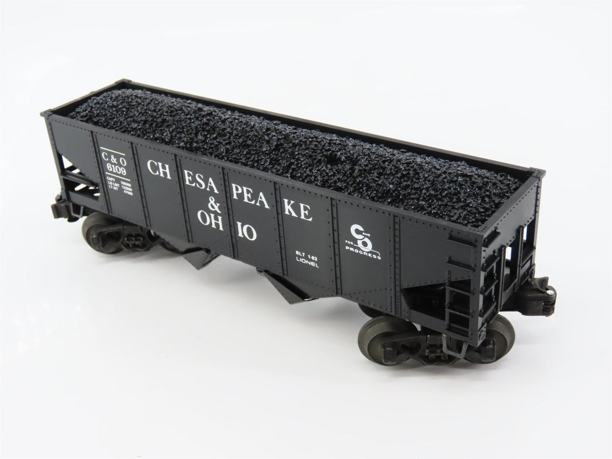 O Gauge 3-Rail Lionel 6-6109 C&amp;O Chesapeake &amp; Ohio Operating 2-Bay Hopper #6109