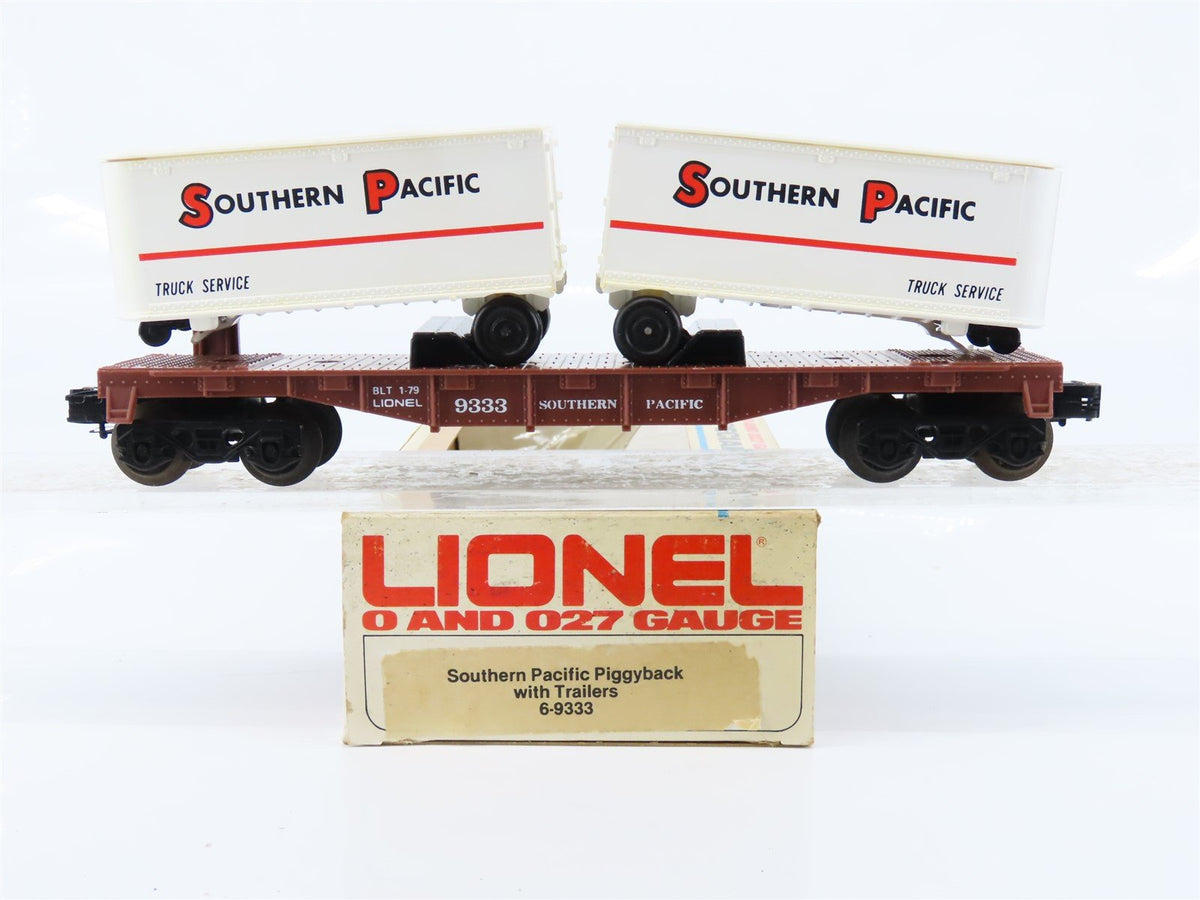 O Gauge 3-Rail Lionel 6-9333 SP Southern Pacific Flat Car #9333 w/ Trailers