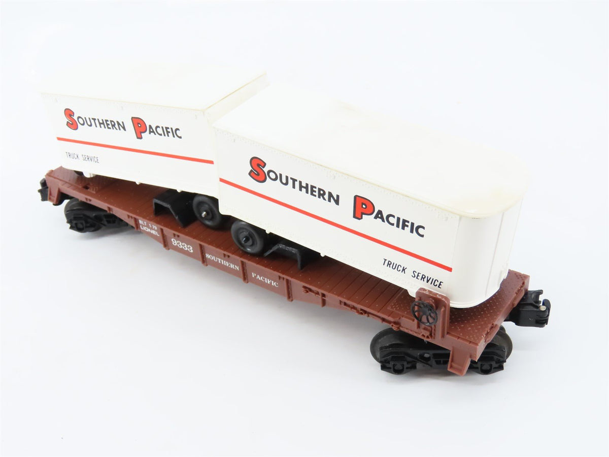 O Gauge 3-Rail Lionel 6-9333 SP Southern Pacific Flat Car #9333 w/ Trailers