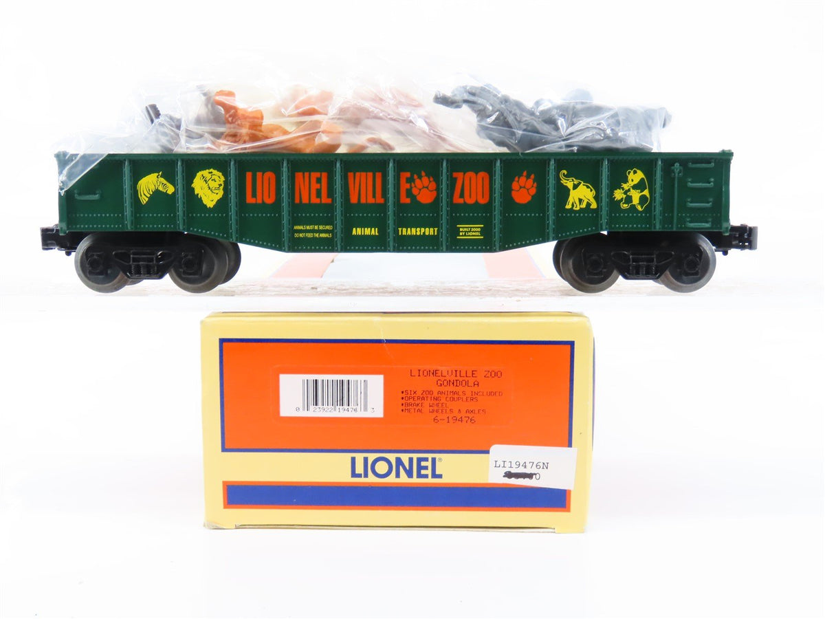 O Gauge 3-Rail Lionel 6-19476 Lionelville Zoo Gondola w/ Animal Figures