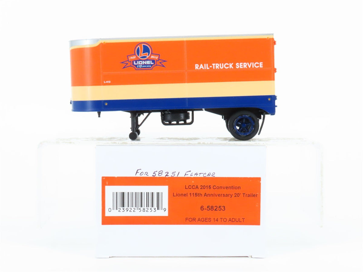 O Scale Lionel 6-58253 Lionel 115th Anniversary 20&#39; Trailer LCCA 2015