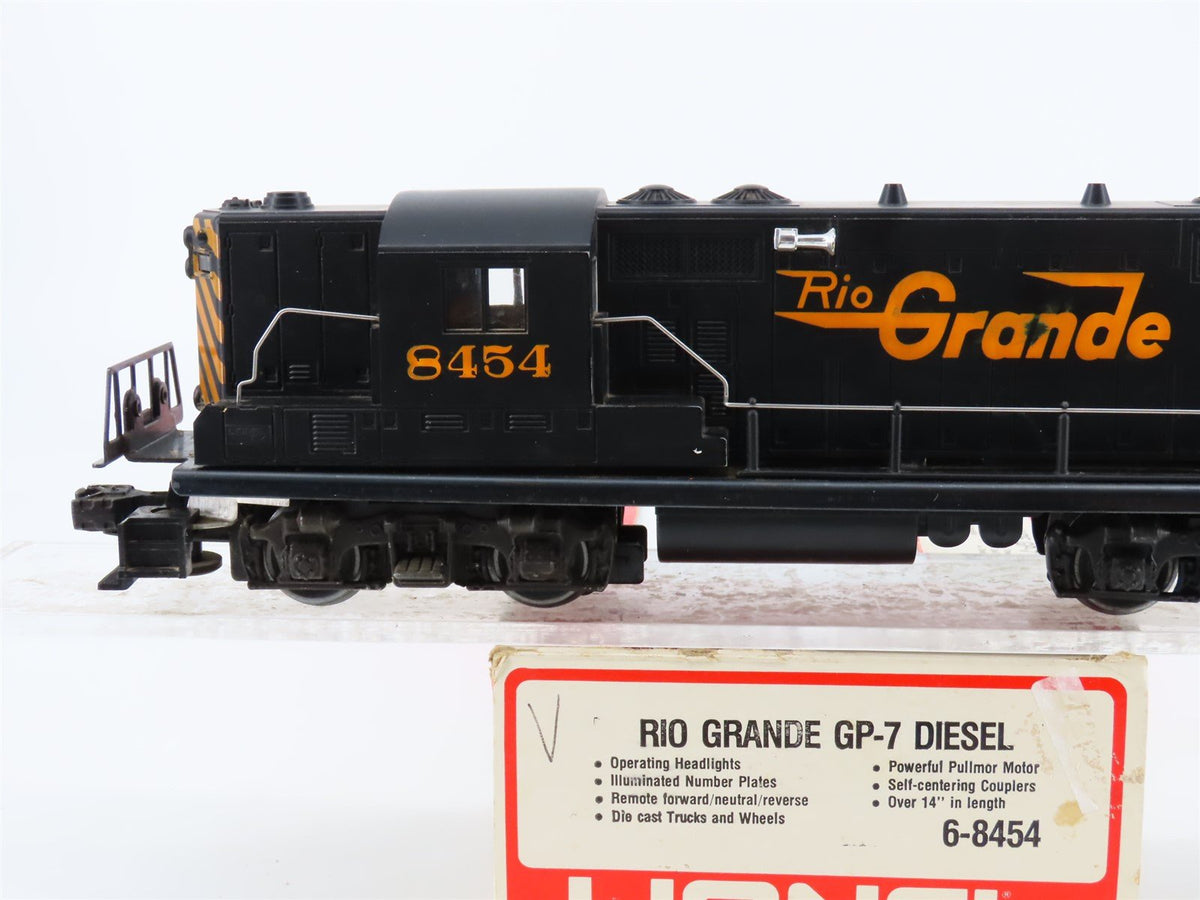 O Gauge 3-Rail Lionel 6-8454 D&amp;RGW Rio Grande EMD GP7 Diesel Locomotive #8454