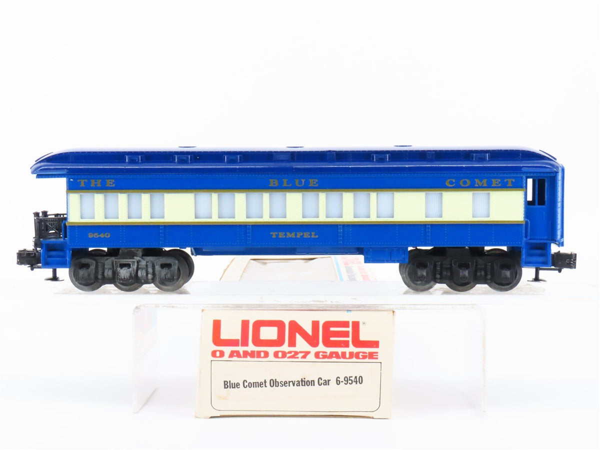 O27 Gauge 3-Rail Lionel 6-9540 Blue Comet Observation Passenger Car &quot;Tempel&quot;