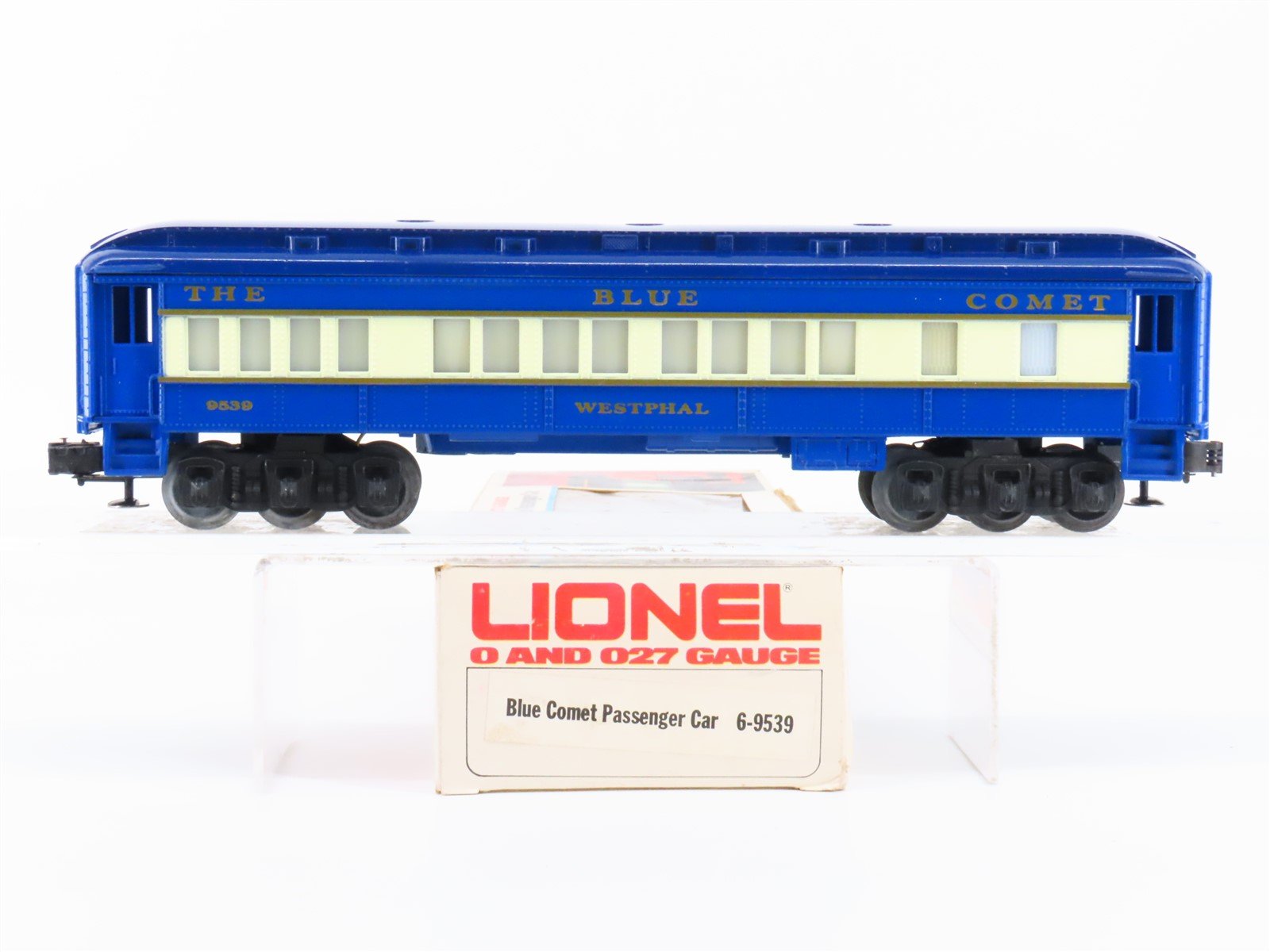 O27 Gauge 3-Rail Lionel 6-9539 Blue Comet Coach Passenger Car "Westphal"