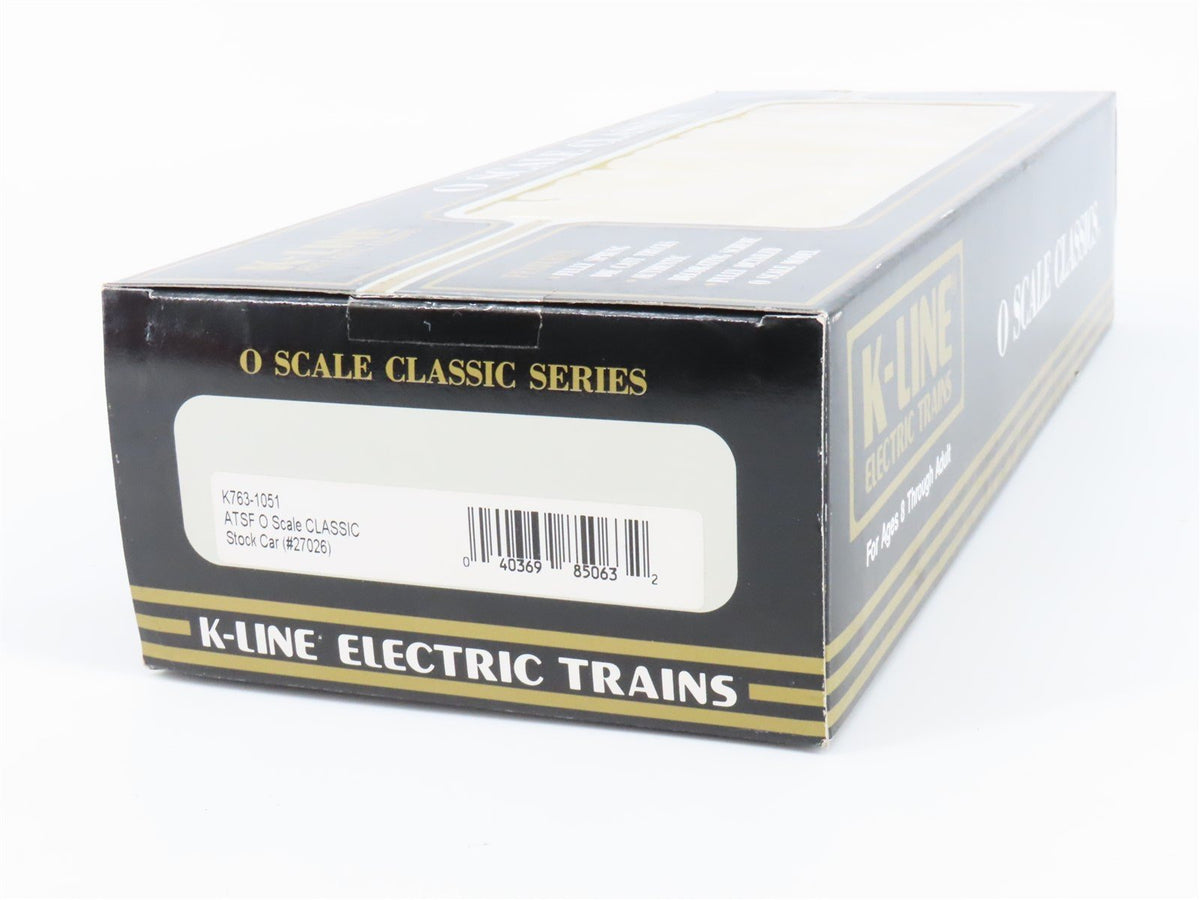 O Gauge 3-Rail K-Line K763-1051 ATSF Santa Fe Stock Car #27026