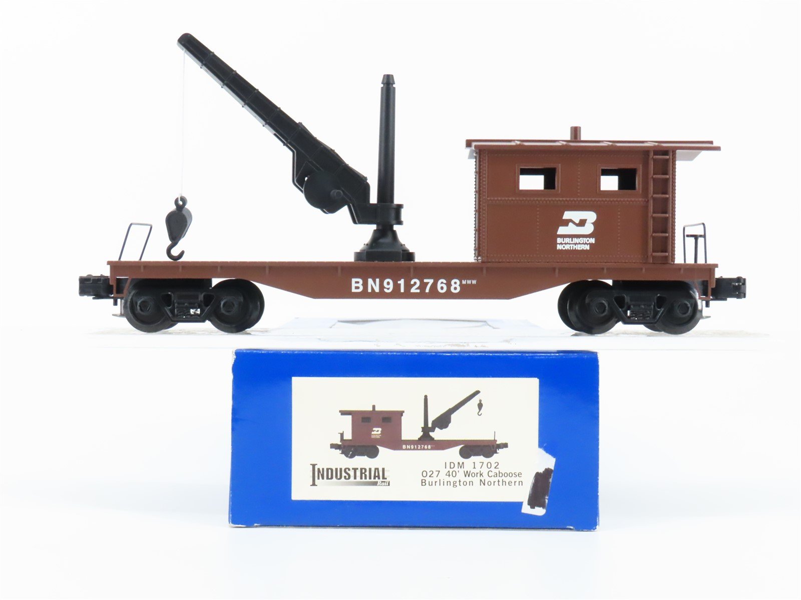 O27 Gauge 3-Rail Industrial Rail IDM-1702 BN Burlington Northern Work Caboose