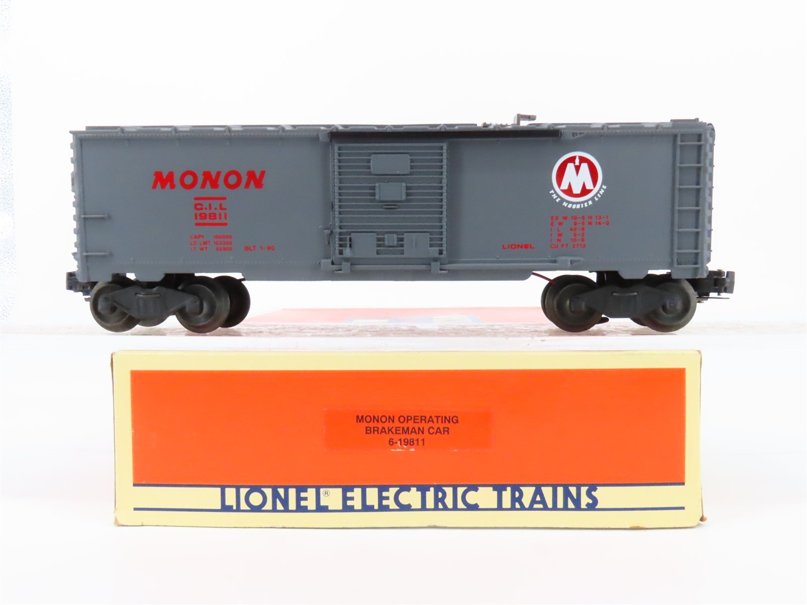 O Gauge 3-Rail Lionel 6-19811 CIL Monon Operating Brakeman Box Car #19811