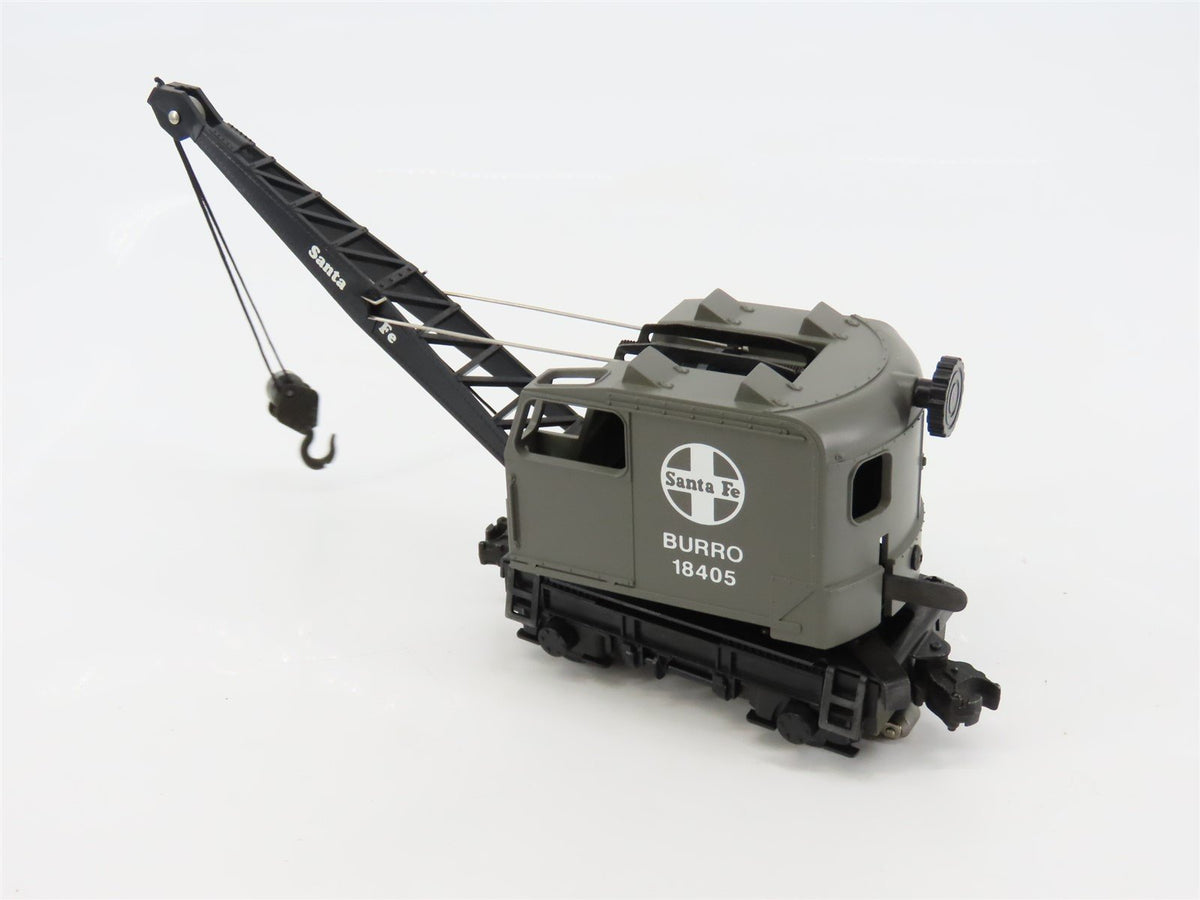 O Gauge 3-Rail Lionel ATSF Santa Fe Burro Wreck Crane Car #18406 Powered