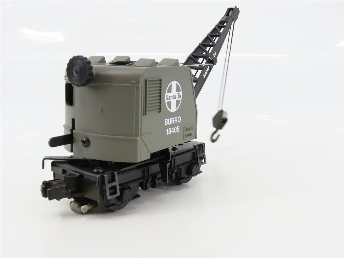 O Gauge 3-Rail Lionel ATSF Santa Fe Burro Wreck Crane Car #18406 Powered