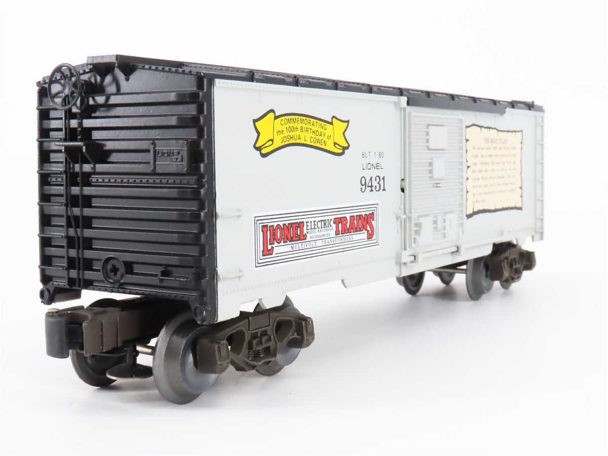 O Gauge 3-Rail Lionel 6-9431 Joshua Lionel Cowen &quot;Pre War Years&quot; Box Car #9431