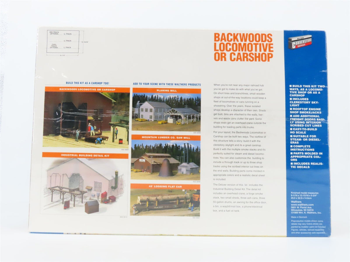 HO Scale Walthers 933-3083 Backwoods Locomotive or Car Shop Building Kit Sealed