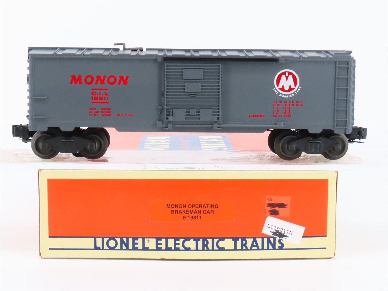 O Gauge 3-Rail Die-Cast Lionel 6-19811 CIL Monon Operating Brakeman Car #19811