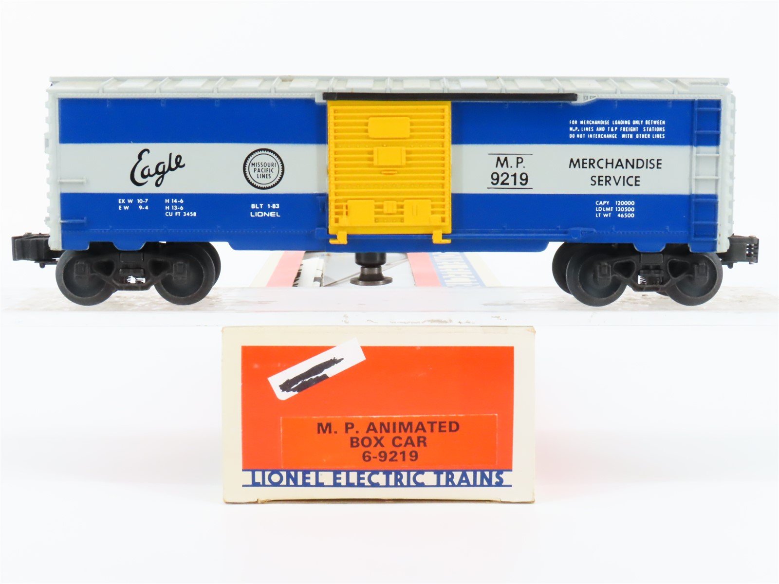 O Gauge 3-Rail Lionel 6-9219 MP Missouri Pacific Eagle Animated Box Car #9219