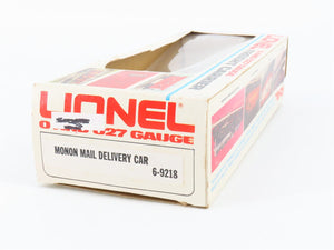 O Gauge 3-Rail Lionel 6-9218 CIL Monon Operating Mail Delivery Box Car #9218