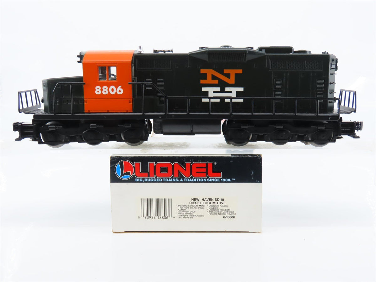 O Gauge 3-Rail Lionel 6-18806 NH New Haven SD18 Diesel Locomotive #8806