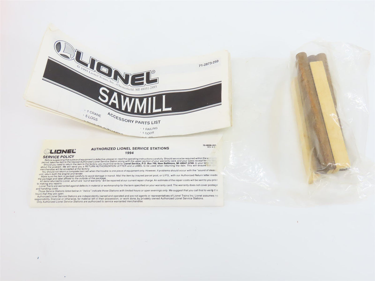 O 1/48 Scale Lionel 6-12873 Lionel Operating Sawmill