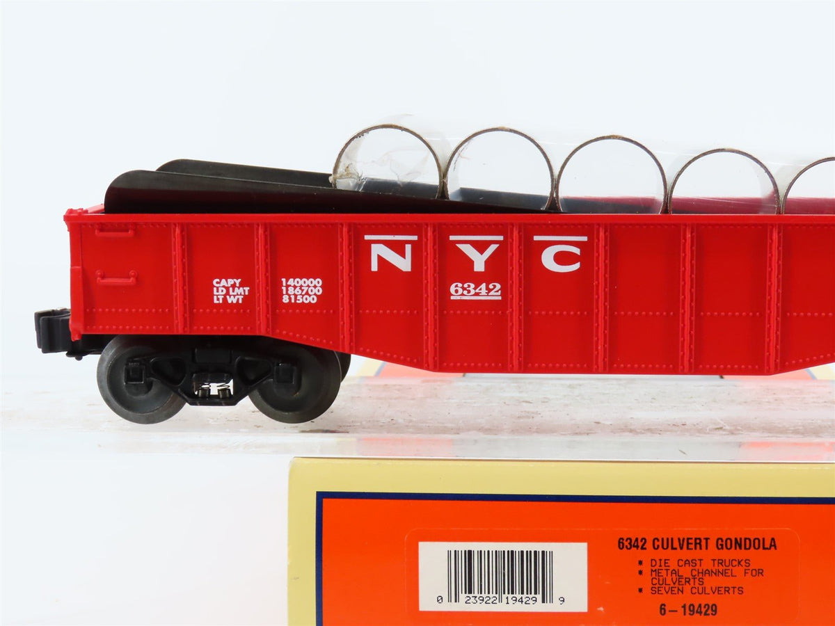 O Gauge 3-Rail Lionel 6-19429 NYC New York Central Culvert Gondola #6342