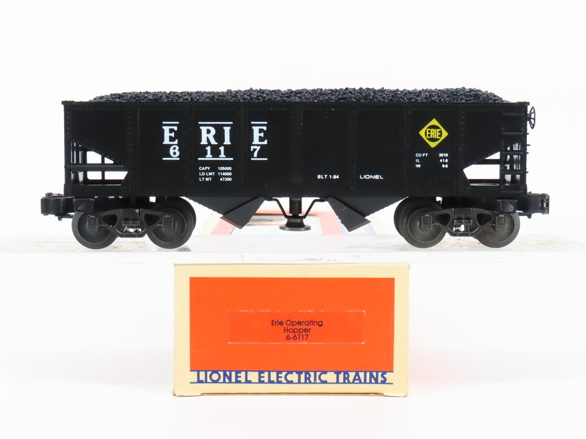 O Gauge 3-Rail Lionel 6-6117 ERIE Railroad 2-Bay Hopper #6117 w/ Load