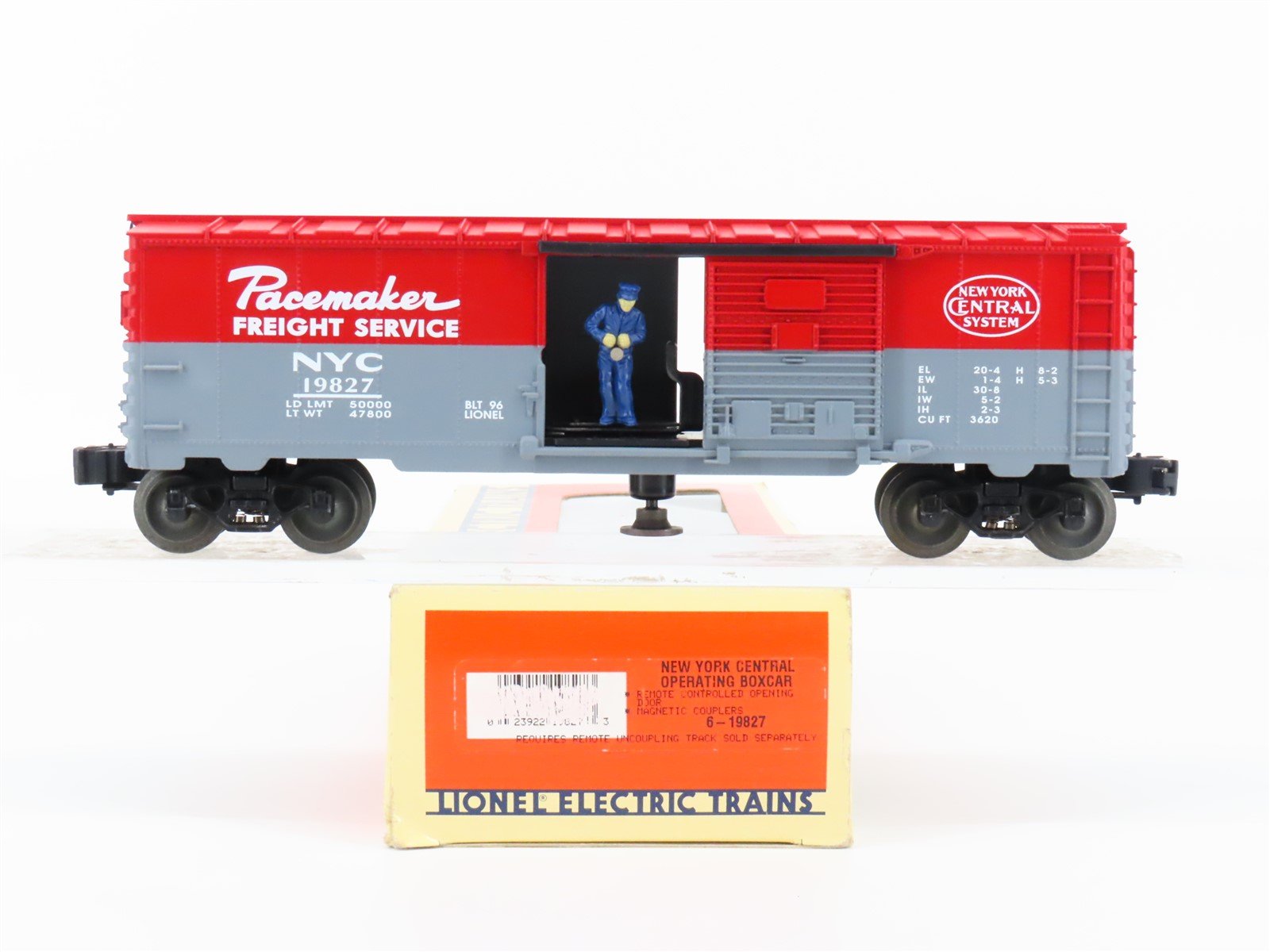 O Gauge 3-Rail Lionel 6-19827 NYC New York Central Pacemaker Operating Box Car