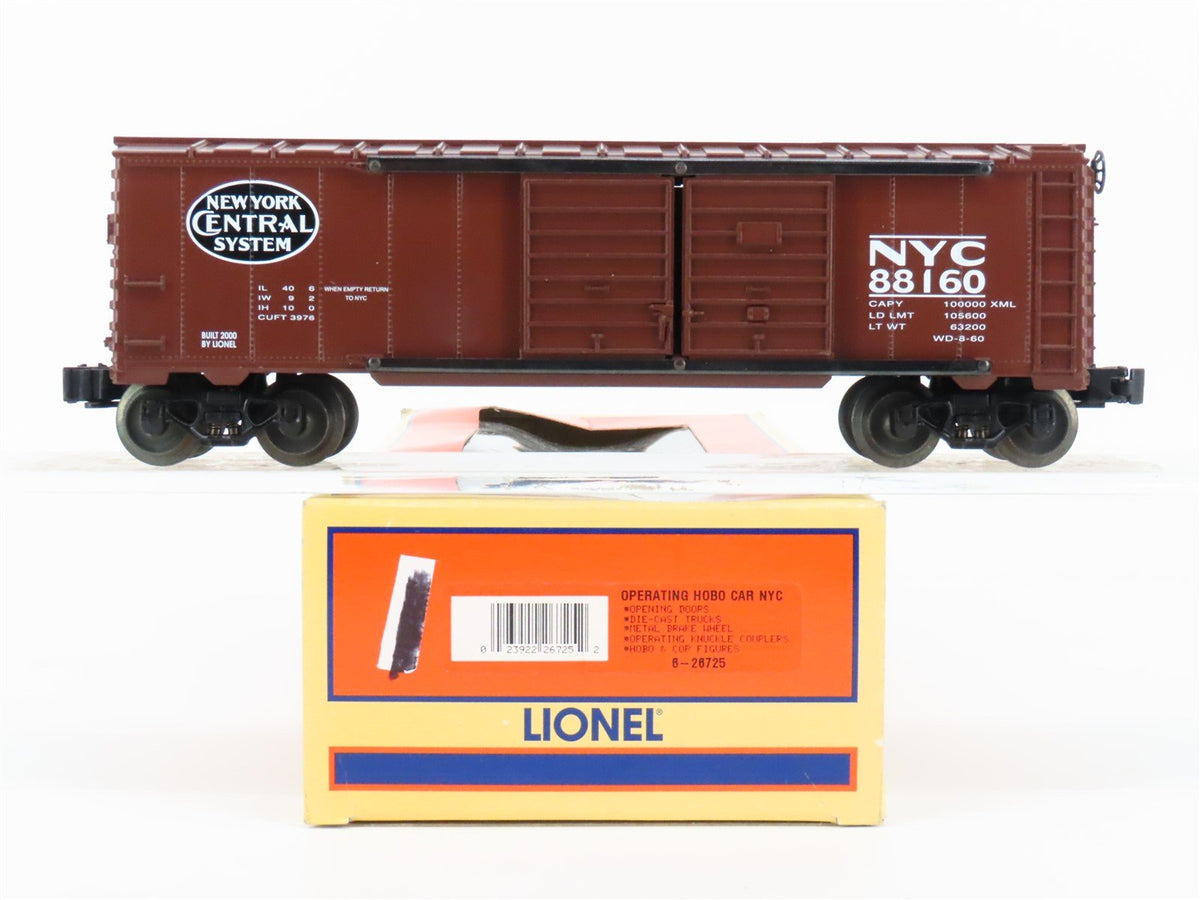 O Gauge 3-Rail Lionel 6-26725 NYC New York Central Operating Hobo Box Car #88160