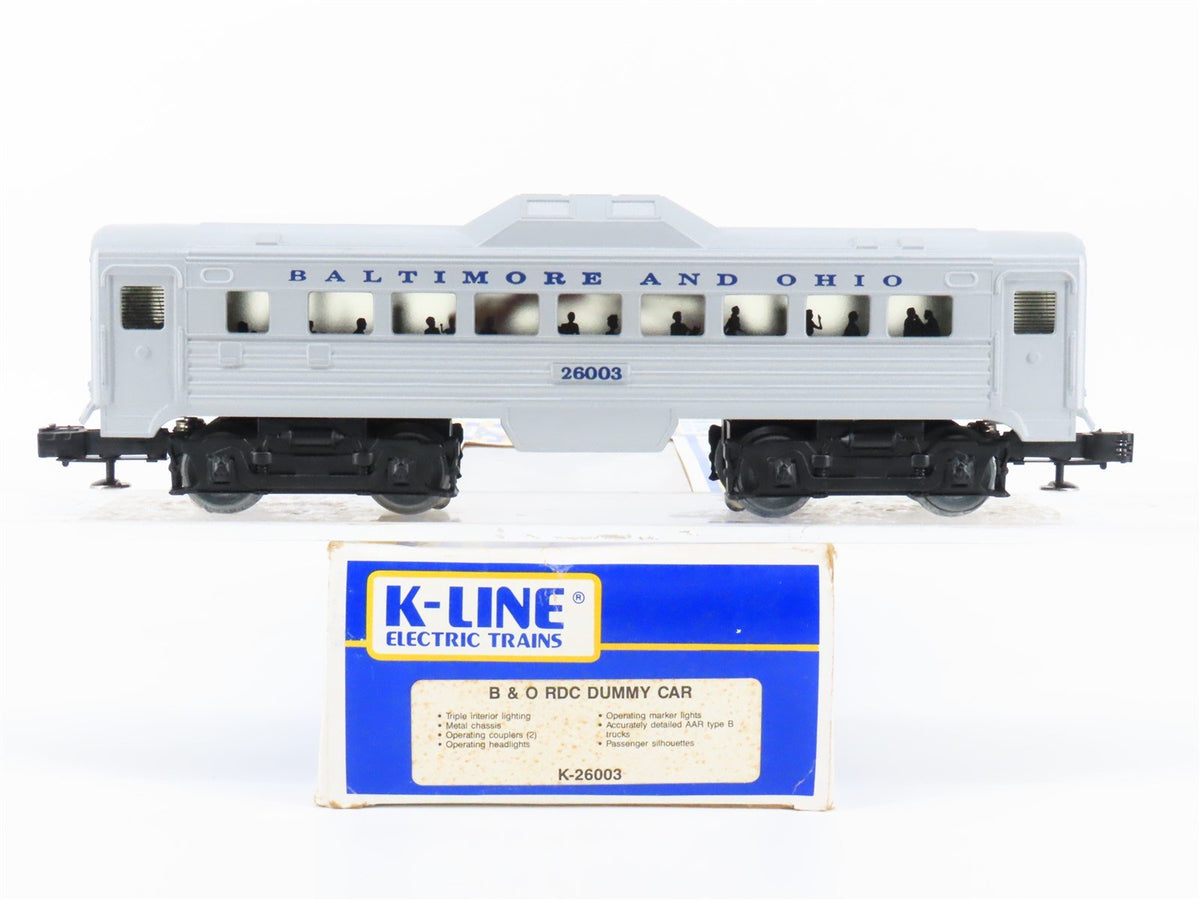 O Gauge 3-Rail K-Line K-26003 B&amp;O Baltimore &amp; Ohio Budd RDC Diesel - Unpowered