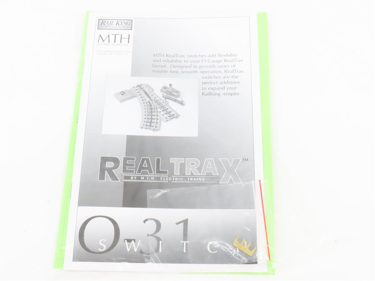 O Gauge 3-Rail MTH RailKing 40-1004 RealTrax Right Hand O31 Remote Switch Track