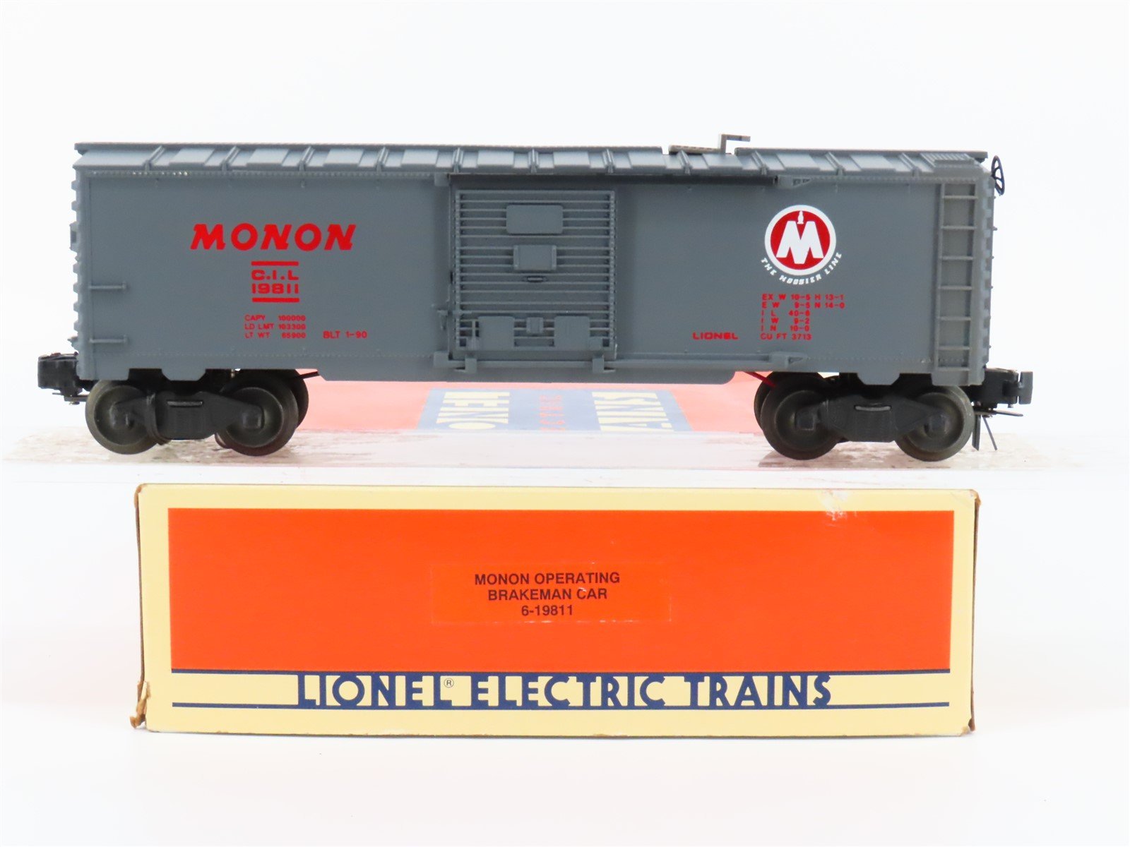 O Gauge 3-Rail Lionel 6-19811 CIL Monon Operating Brakeman Box Car