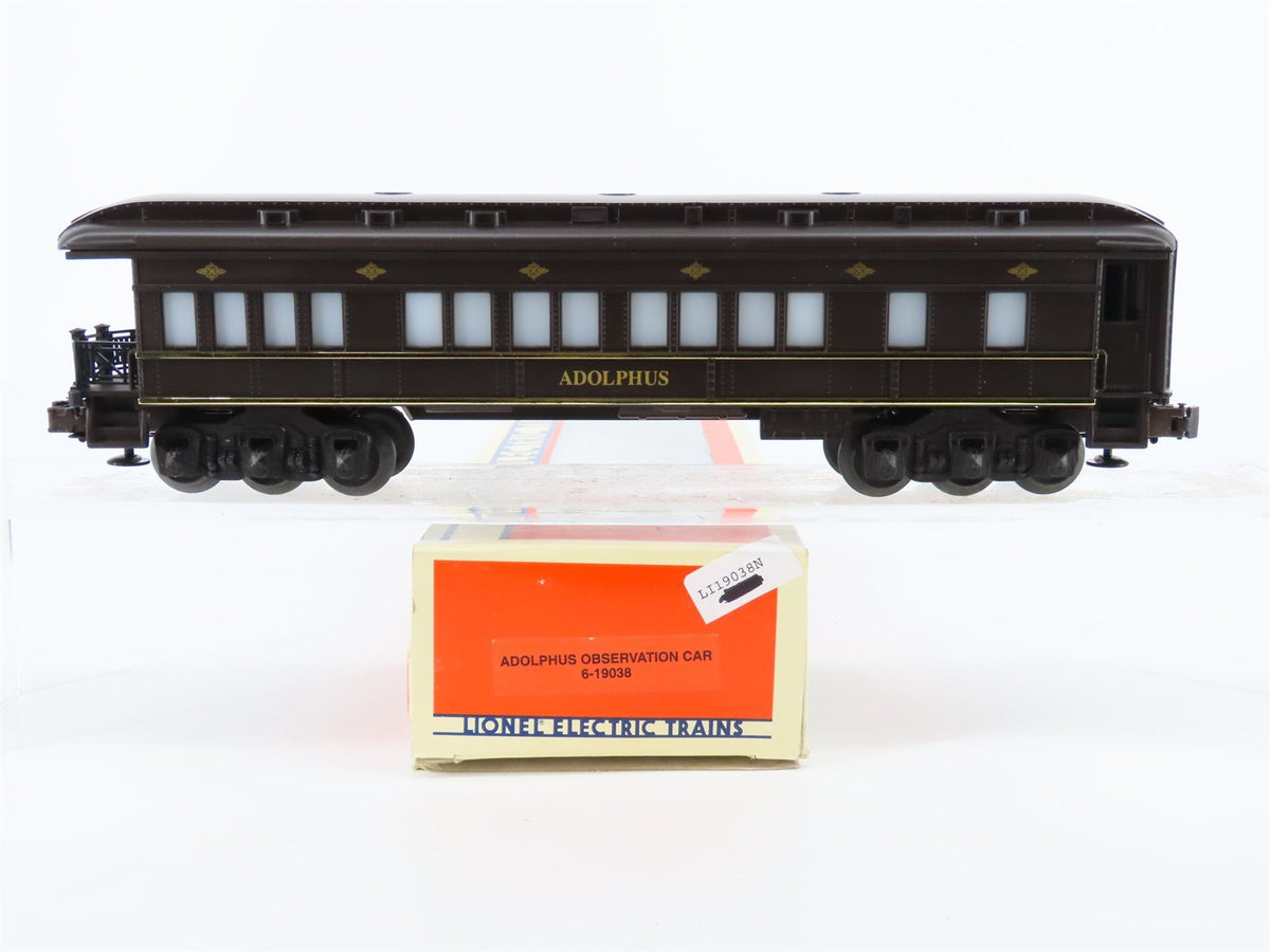 O Gauge 3-Rail Lionel #6-19038 Observation Passenger Car &quot;Adolphus&quot;