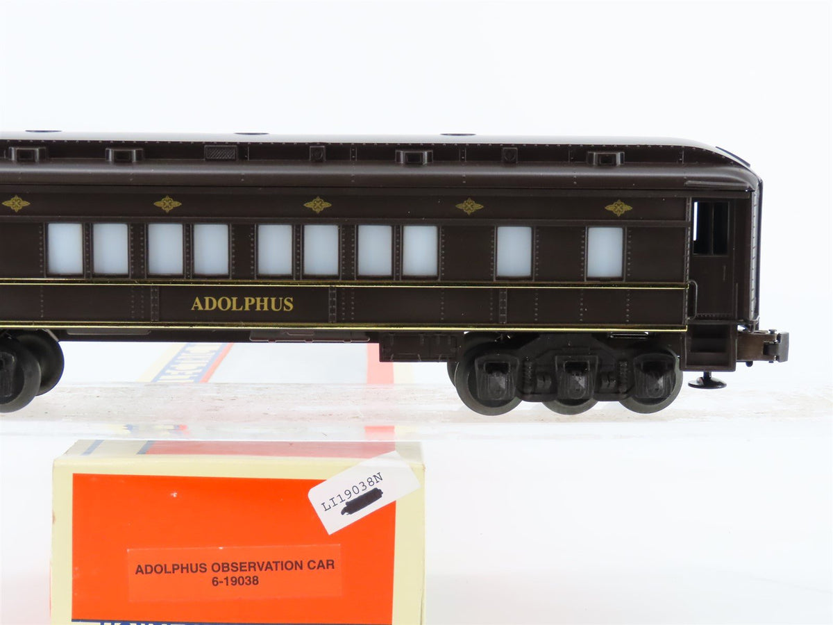 O Gauge 3-Rail Lionel #6-19038 Observation Passenger Car &quot;Adolphus&quot;