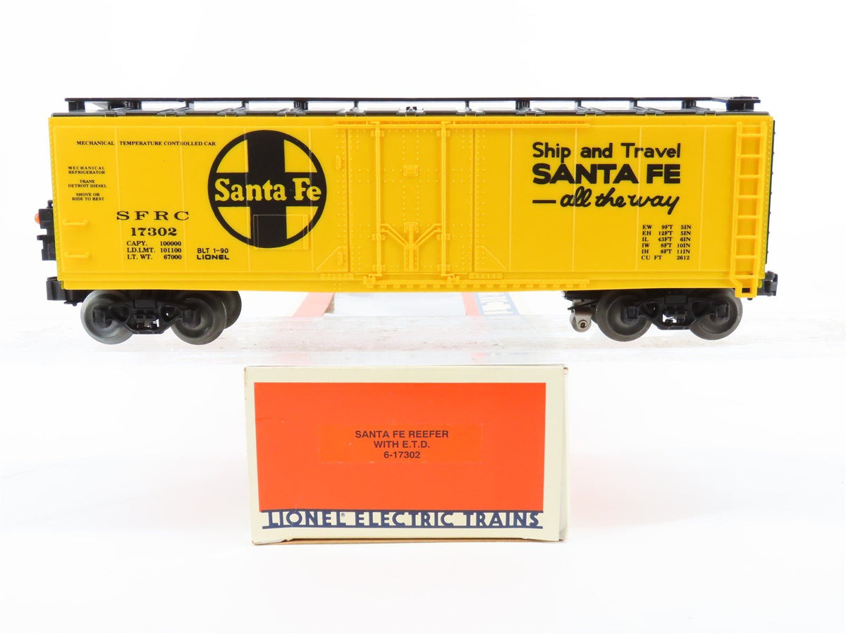 O Gauge 3-Rail Lionel #6-17302 SFRC Santa Fe Reefer #17302 w/ E.T.D.