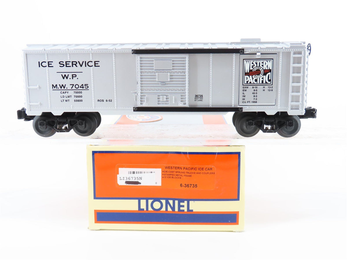 O Gauge 3-Rail Lionel #6-36735 WP &quot;Feather River Route&quot; Ice Car w/ Ice Blocks