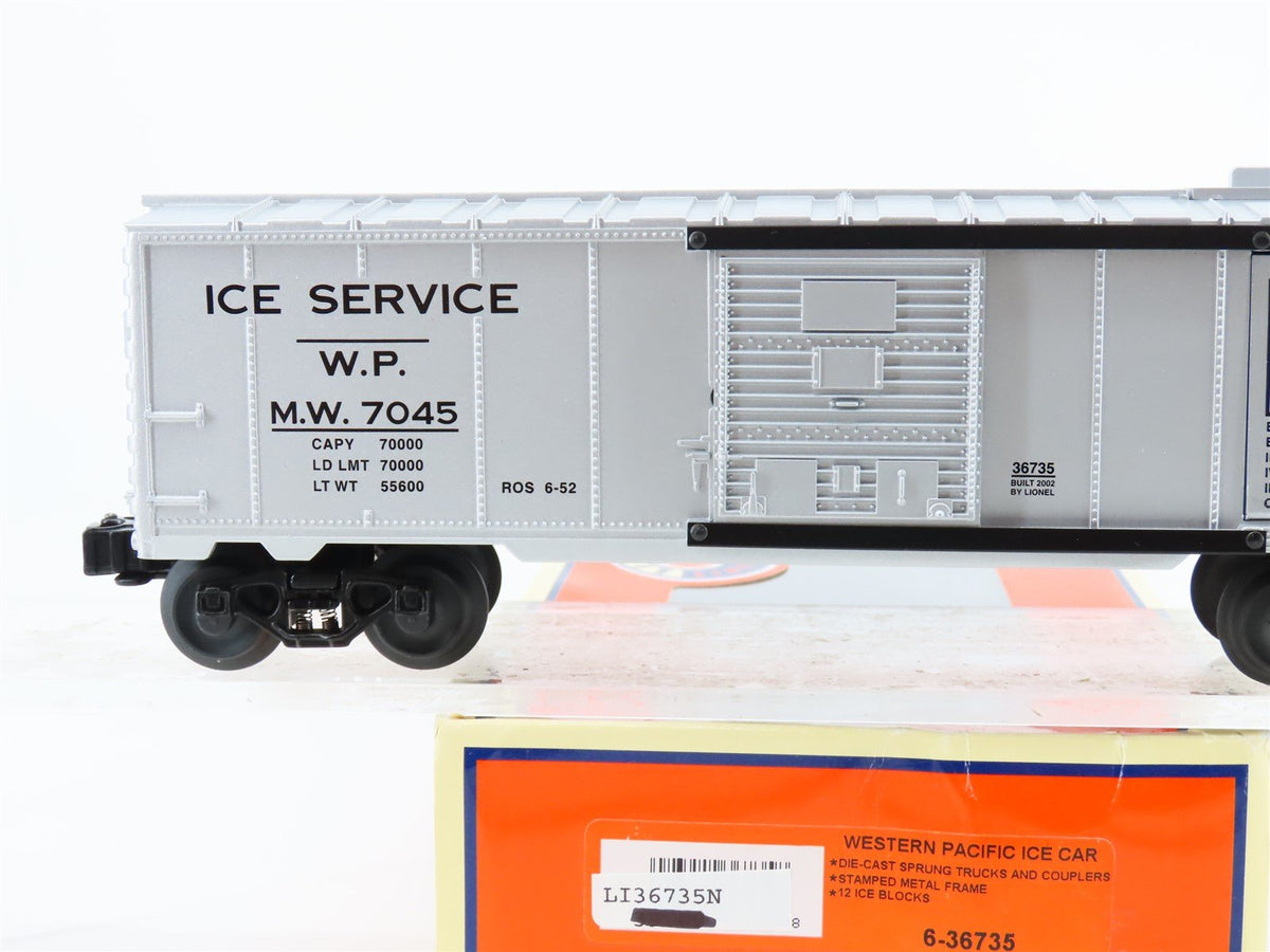 O Gauge 3-Rail Lionel #6-36735 WP &quot;Feather River Route&quot; Ice Car w/ Ice Blocks