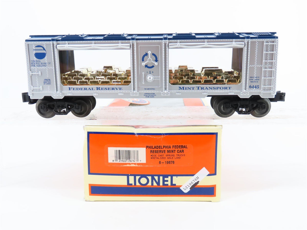 O Gauge 3-Rail Lionel 6-19676 Philadelphia Federal Reserve Mint Car w/ Gold Bars