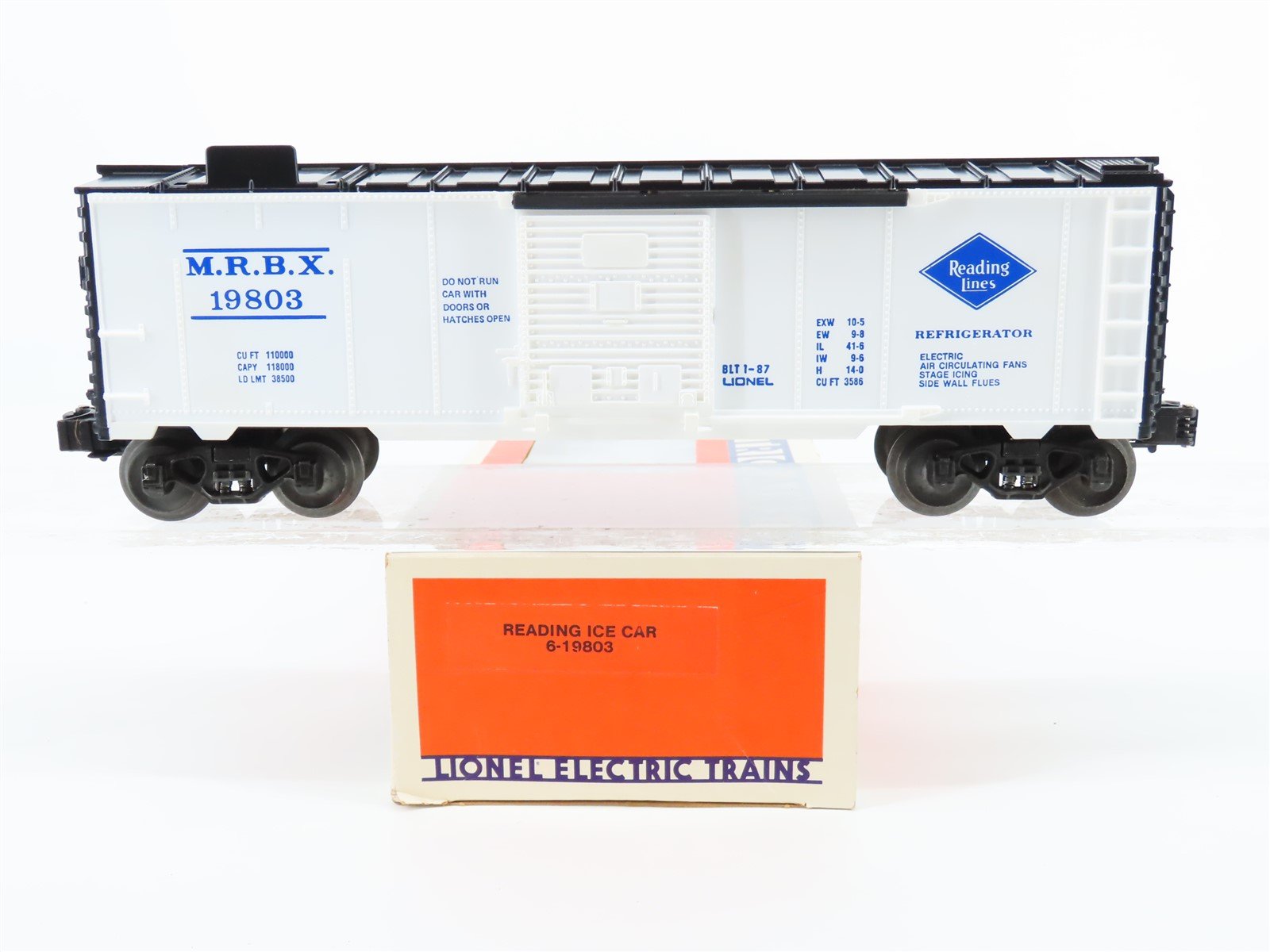 O Gauge 3-Rail Lionel #6-19803 MRBX Reading Lines Ice Car w/ Ice Blocks