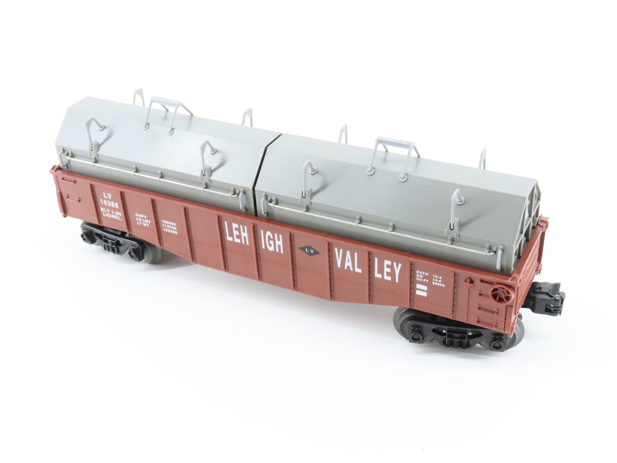 O Gauge 3-Rail Lionel #6-16388 LV Lehigh Valley Gondola w/ Coil Covers