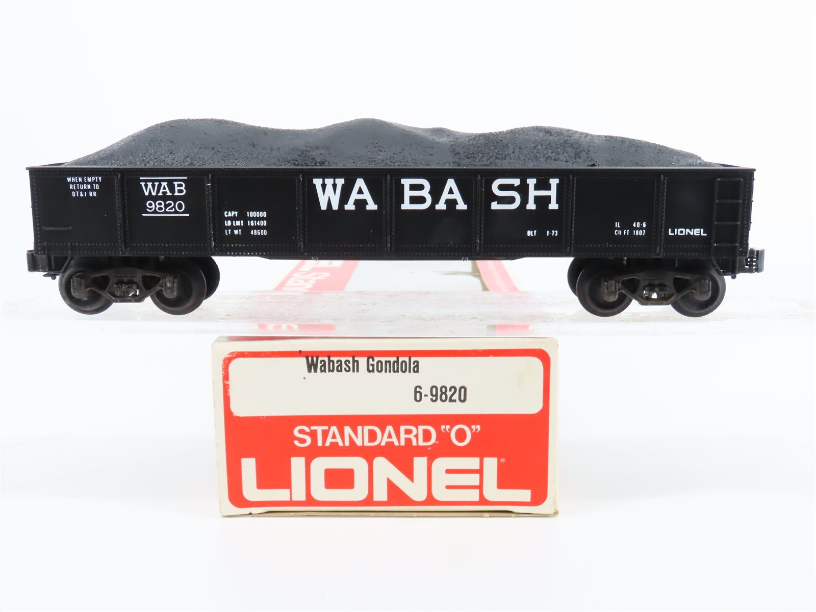 O Gauge 3-Rail Lionel #6-9820 WAB Wabash Gondola #9820 w/ Load