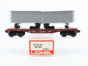 O Gauge 3-Rail Lionel #6-9122 NP Northern Pacific Flat Car #9122 w/ Vans