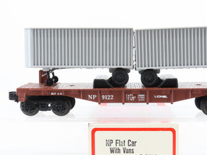 O Gauge 3-Rail Lionel #6-9122 NP Northern Pacific Flat Car #9122 w/ Vans