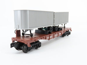 O Gauge 3-Rail Lionel #6-9122 NP Northern Pacific Flat Car #9122 w/ Vans