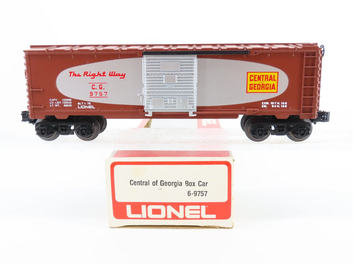 O Gauge 3-Rail Lionel 6-9757 CG Central of Georgia &quot;The Right Way&quot; Box Car #9757