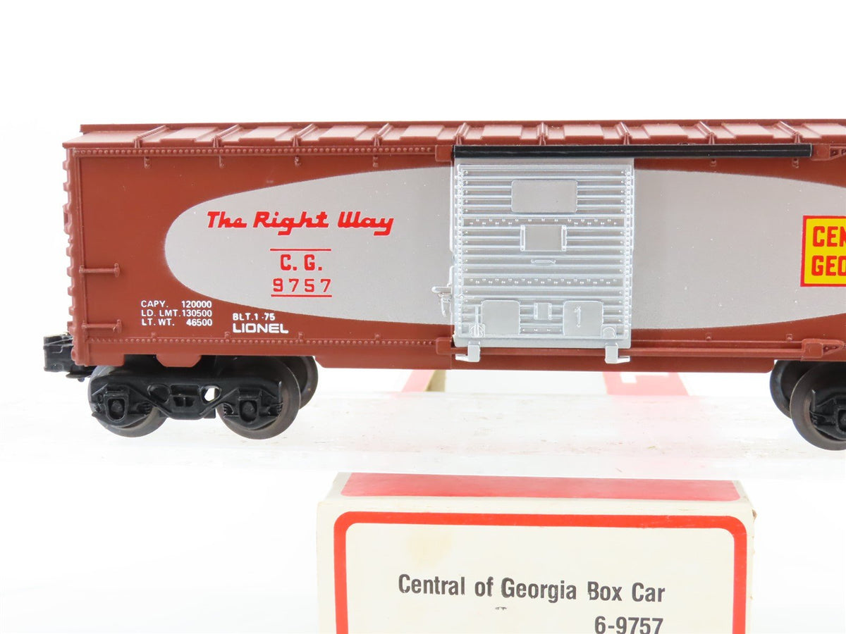 O Gauge 3-Rail Lionel 6-9757 CG Central of Georgia &quot;The Right Way&quot; Box Car #9757