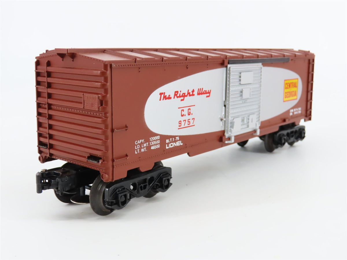 O Gauge 3-Rail Lionel 6-9757 CG Central of Georgia &quot;The Right Way&quot; Box Car #9757