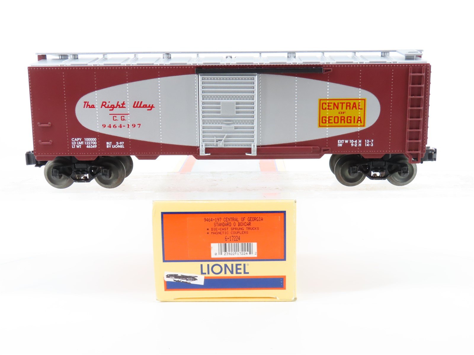 O Gauge 3-Rail Lionel 6-17224 CG Central of Georgia Single Door Box Car 9464-197