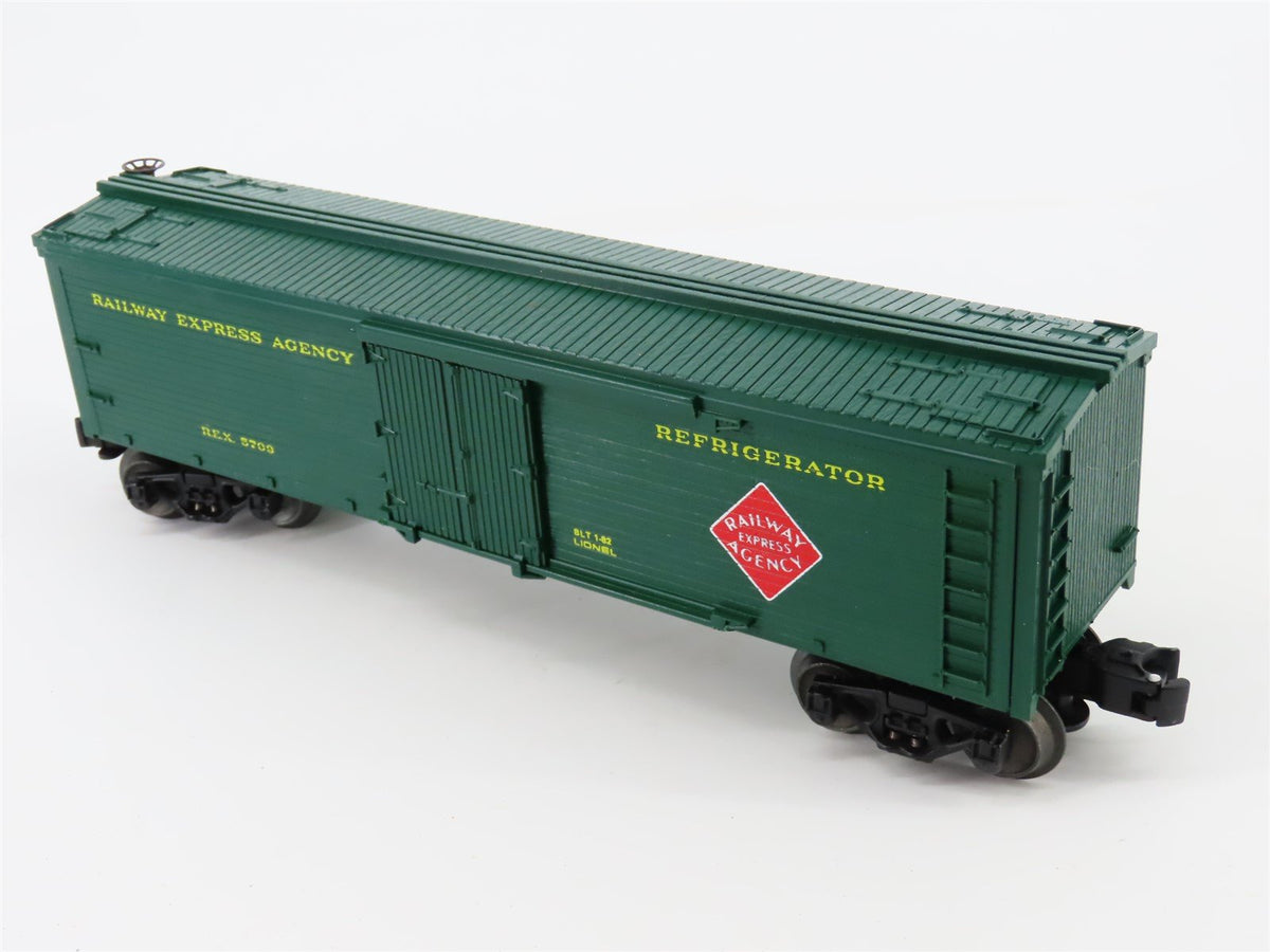 O/O27 Gauge 3-Rail Lionel #6-5709 REX Railway Express Agency Reefer #5709