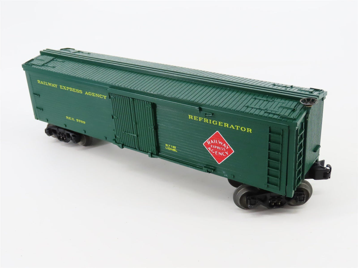 O/O27 Gauge 3-Rail Lionel #6-5709 REX Railway Express Agency Reefer #5709