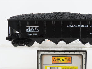 O Gauge 3-Rail MTH Rail King #30-8001 Die-Cast B&O 4-Bay Hopper #532000 w/ Load