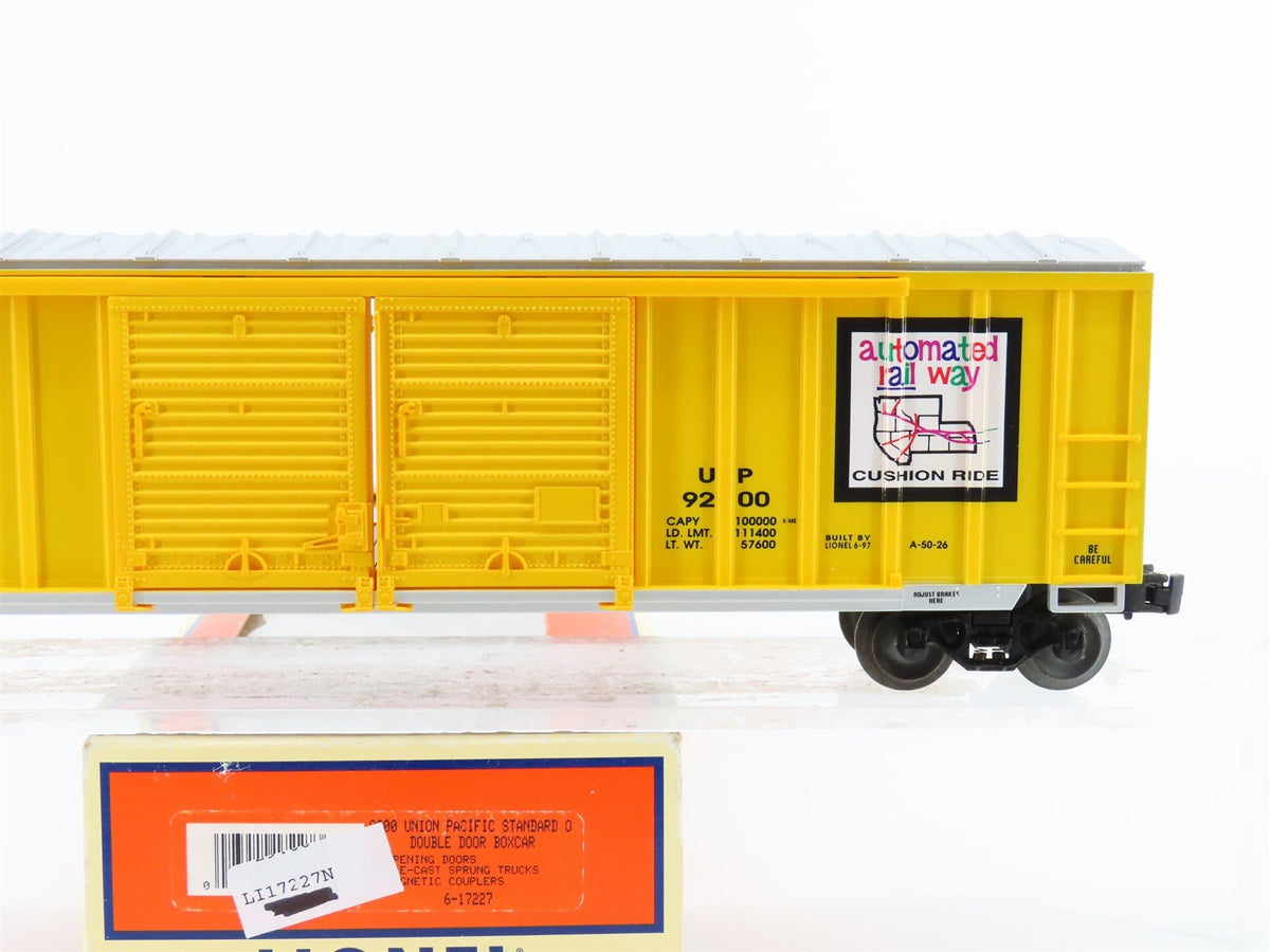 O Gauge 3-Rail Lionel 6-17227 UP Union Pacific &quot;Automated Railway&quot; Box Car #9200