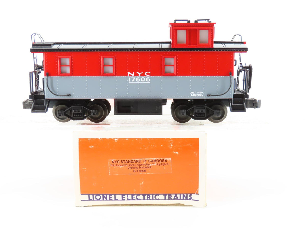 O Gauge 3-Rail Lionel #6-17606 NYC New York Central Caboose w/ Lights &amp; Smoke